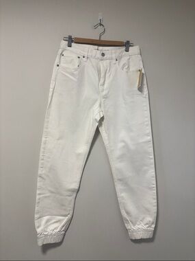 NWT Michael Kors White Relaxed Men's Jeans with Elastic Cuffs